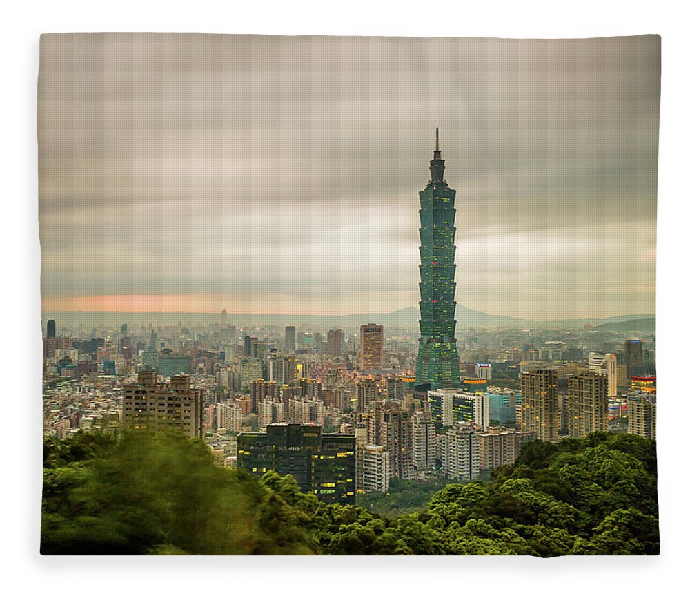 Tranquility Fleece Blanket featuring the photograph Taipei by Pablo Bonfiglio