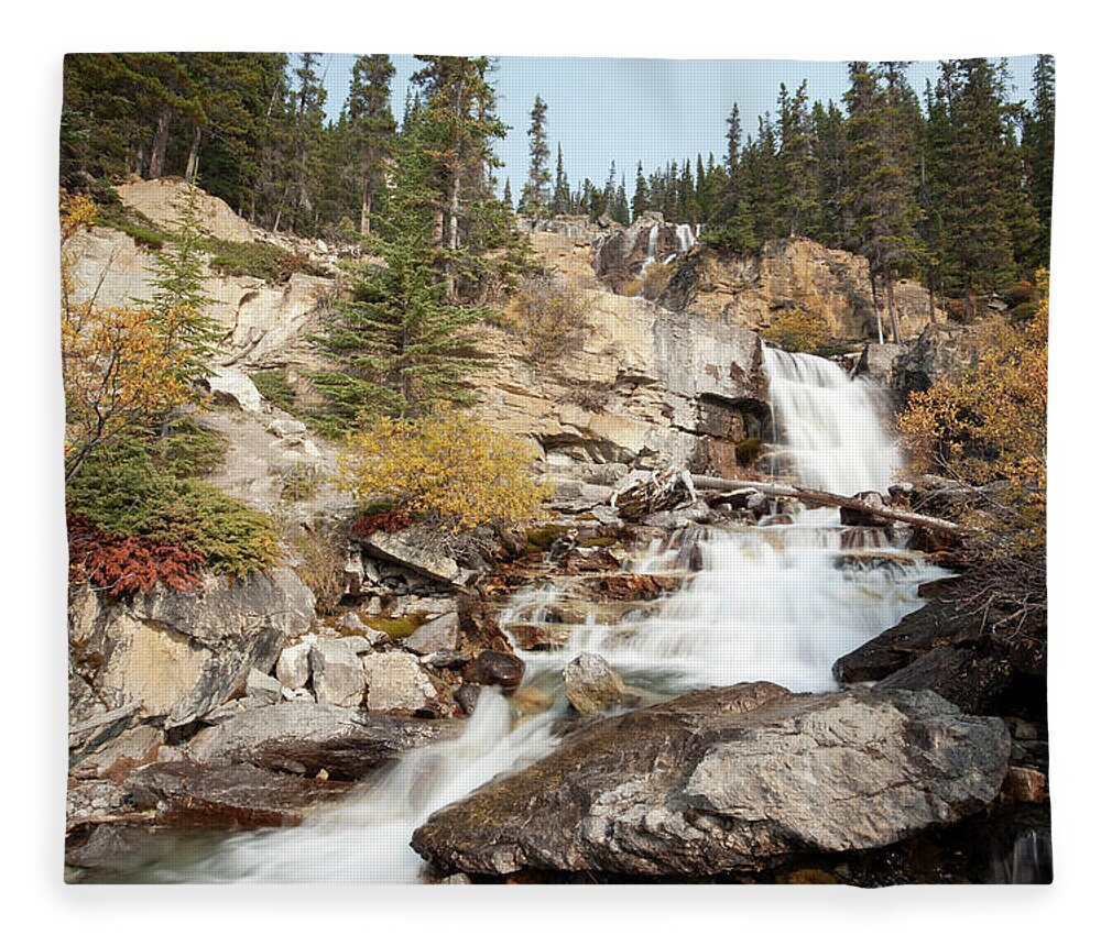 Scenics Fleece Blanket featuring the photograph Tangle Falls by Mysticenergy
