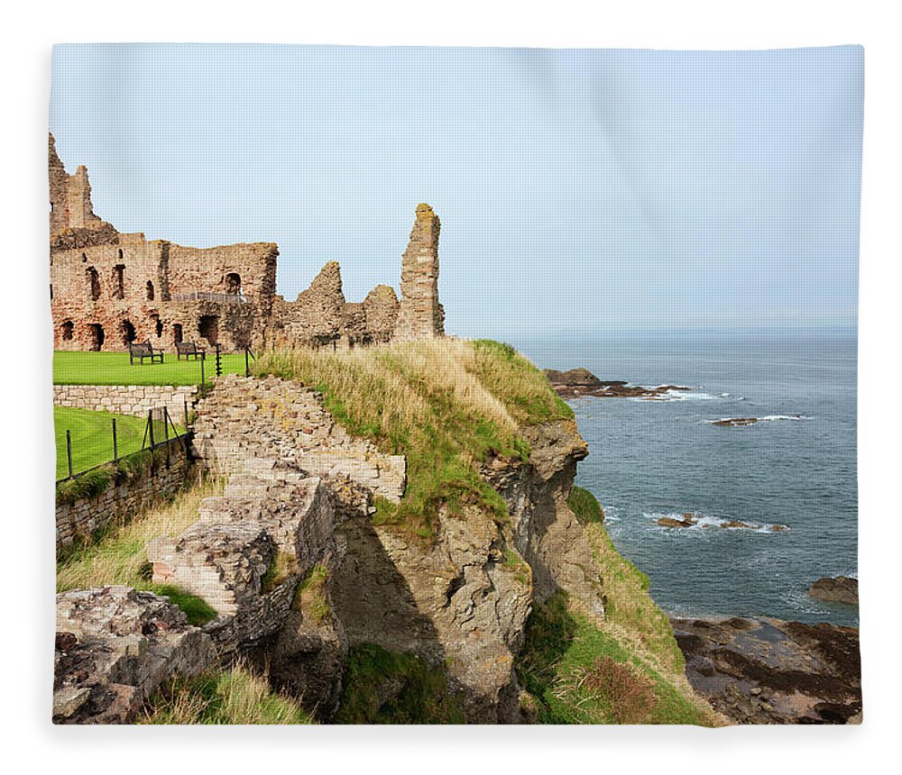 Scotland Fleece Blanket featuring the photograph Tantallon Castle by Theasis