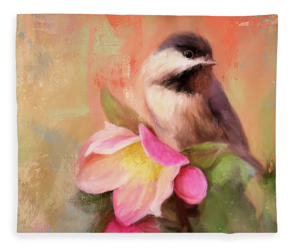 Colorful Fleece Blanket featuring the painting Taste of Spring by Jai Johnson