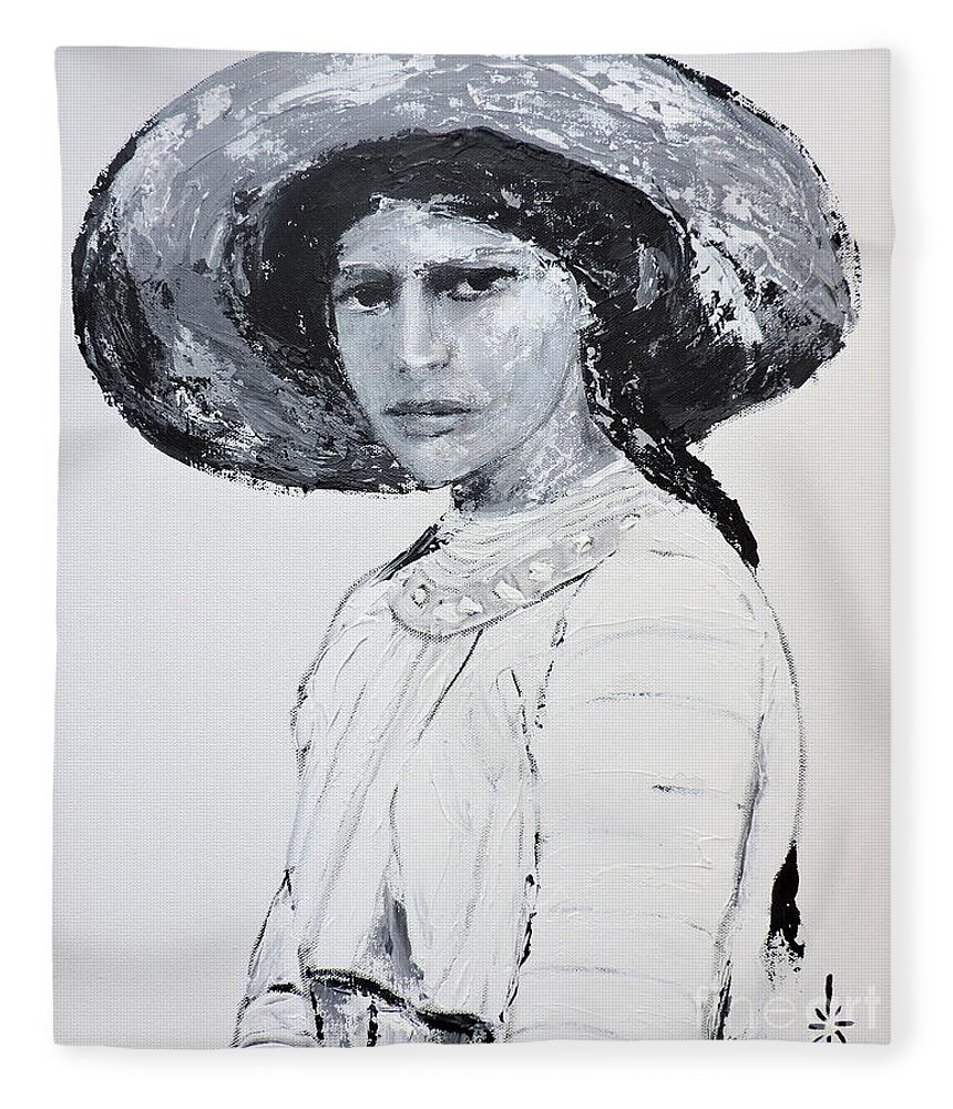 The Romanov's Fleece Blanket featuring the painting Tatiana by Jodie Marie Anne Richardson Traugott     aka jm-ART