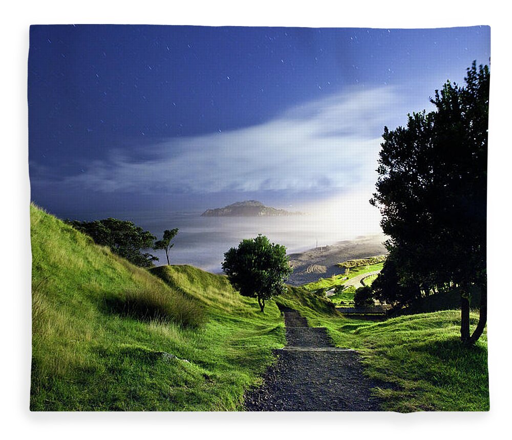 Scenics Fleece Blanket featuring the photograph Tauranga, Nz by Calderwood Lake Overlook