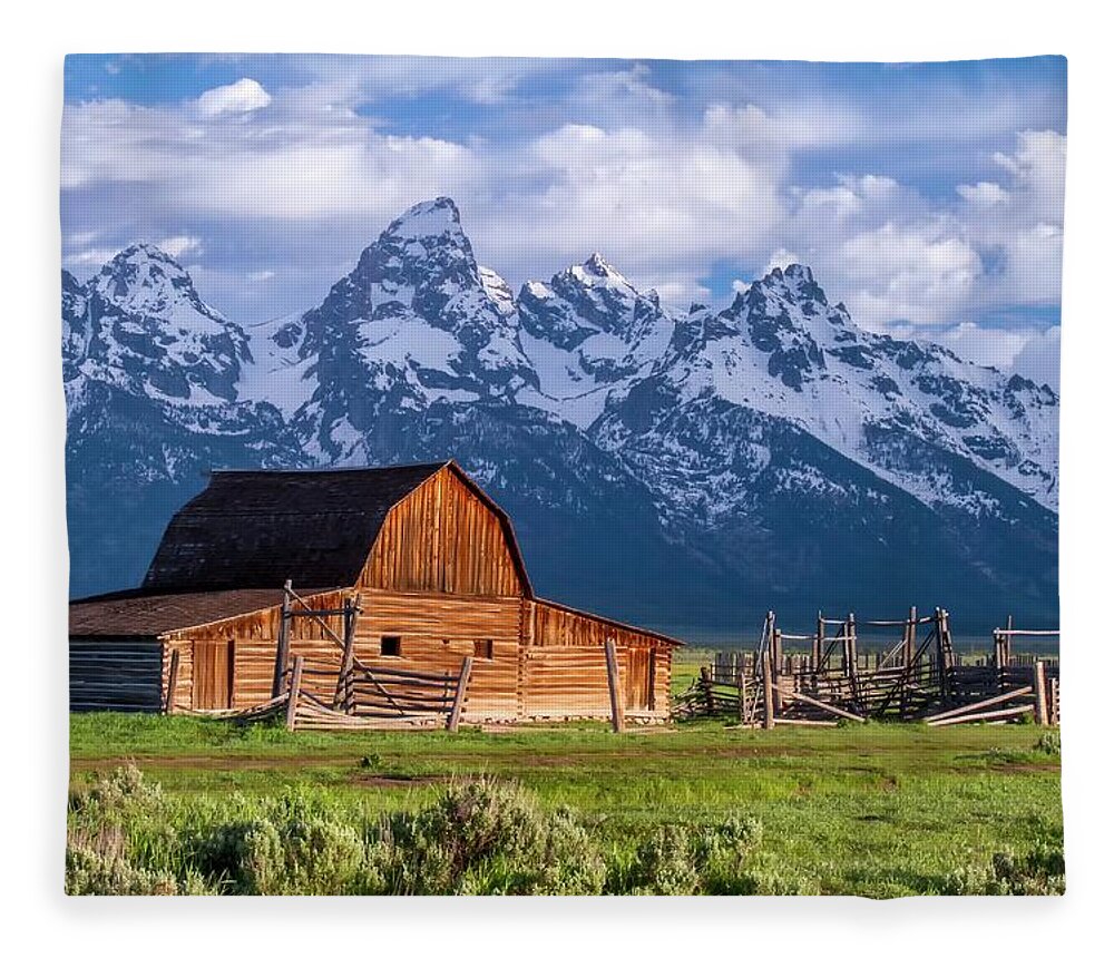 Mountains Fleece Blanket featuring the photograph Tetons in the Backyard by Harriet Feagin