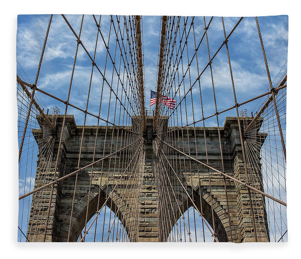 Brooklyn Bridge Fleece Blanket featuring the photograph The Brooklyn Bridge by Robert Bellomy