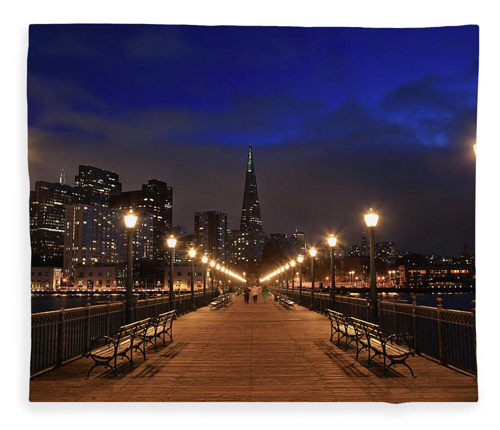 Piers Fleece Blanket featuring the photograph The City is Calling by Laurie Search