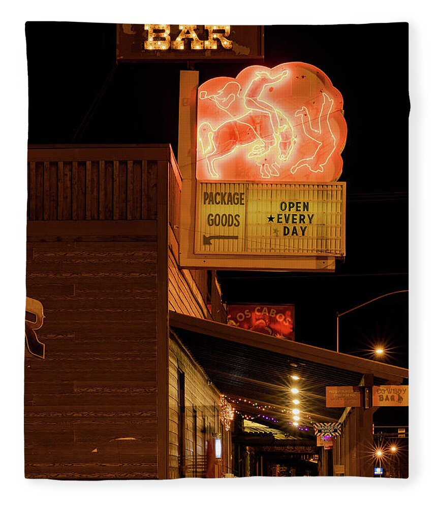 Bar Fleece Blanket featuring the photograph The Cowboy Bar, Pinedale, Wyoming by Julieta Belmont