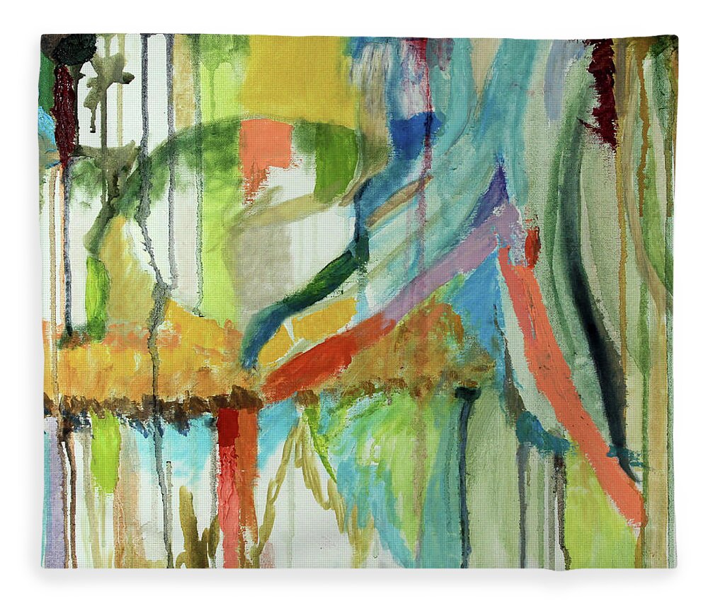 Abstract Painting Fleece Blanket featuring the painting The Floating Expletive by David Zimmerman