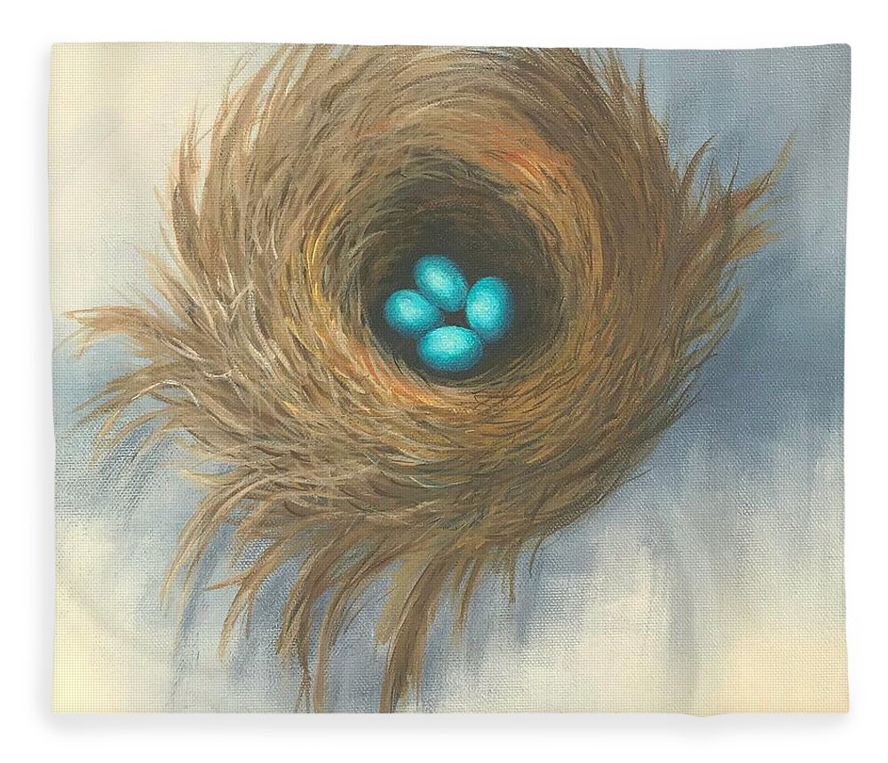 Bird Fleece Blanket featuring the painting The Four Sisters by Torrie Smiley