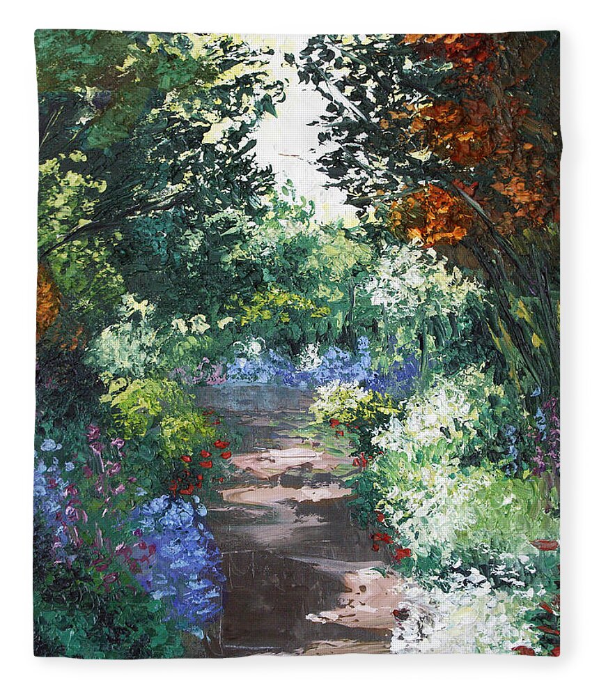 Impressionist Fleece Blanket featuring the painting The Garden by Anthony Falbo