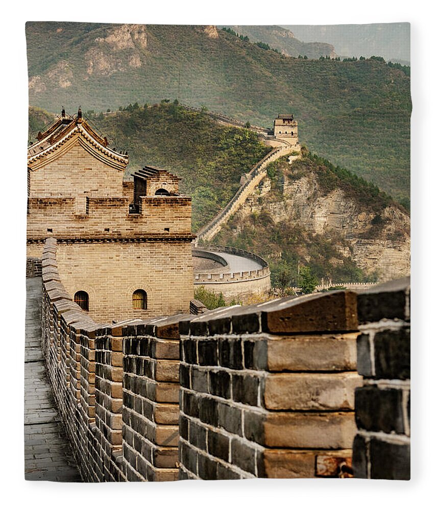 The Great Wall Fleece Blanket featuring the photograph The Great Wall by Kathryn McBride