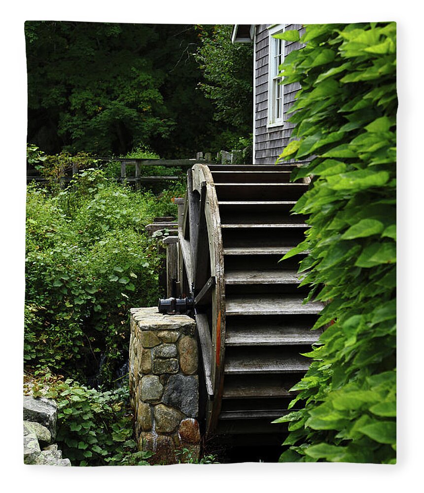 Massachusetts Fleece Blanket featuring the photograph The Gristmill by Terri Brewster