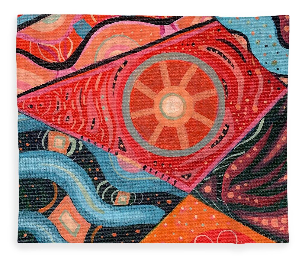 The Joy Of Design Liii By Helena Tiainen Fleece Blanket featuring the painting The Joy of Design L I I I by Helena Tiainen