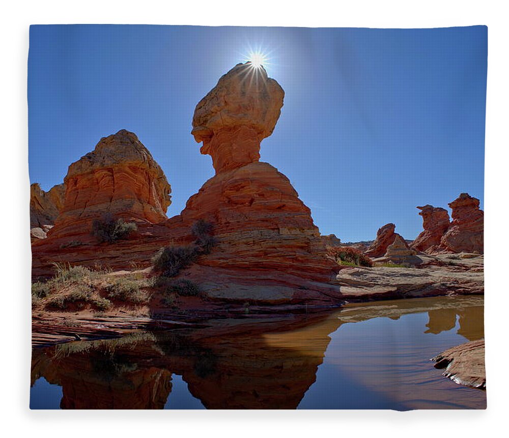 Landscape Fleece Blanket featuring the photograph The Martian by Ivan Franklin