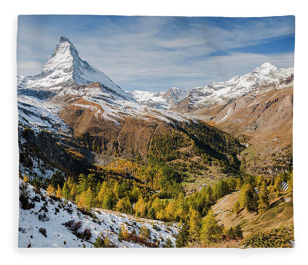 Matterhorn Fleece Blanket featuring the photograph The Matterhorn by Rob Hemphill
