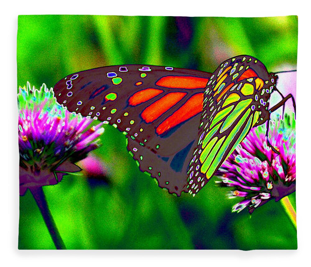Monarch Fleece Blanket featuring the photograph The Red Monarch Butterfly by Tom Kelly