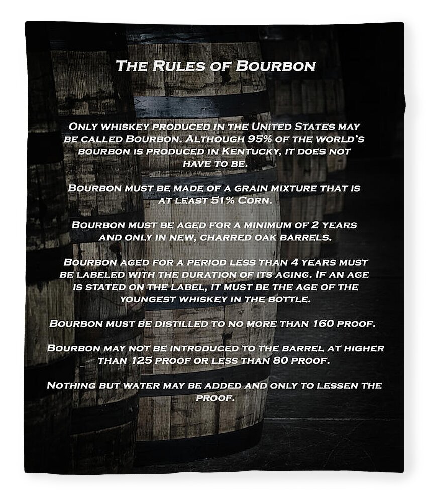 Bourbon Barrels Fleece Blanket featuring the photograph The Rules of Bourbon by Susan Rissi Tregoning