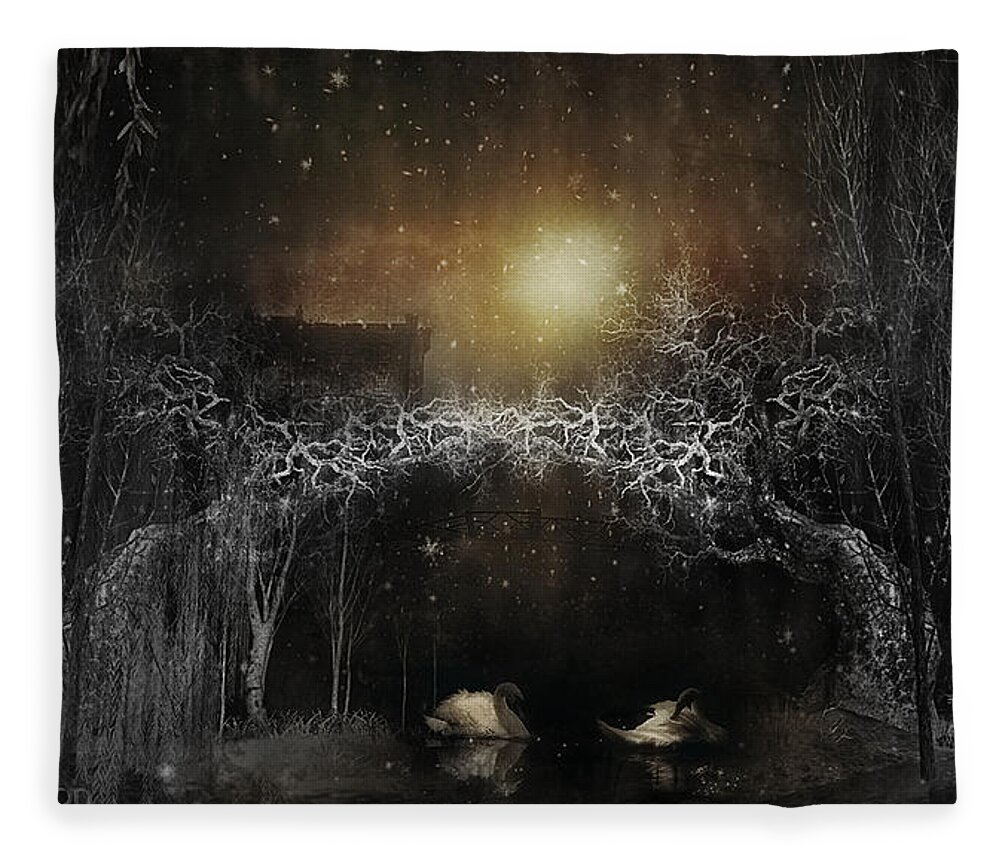  Fleece Blanket featuring the photograph The swans by Cybele Moon