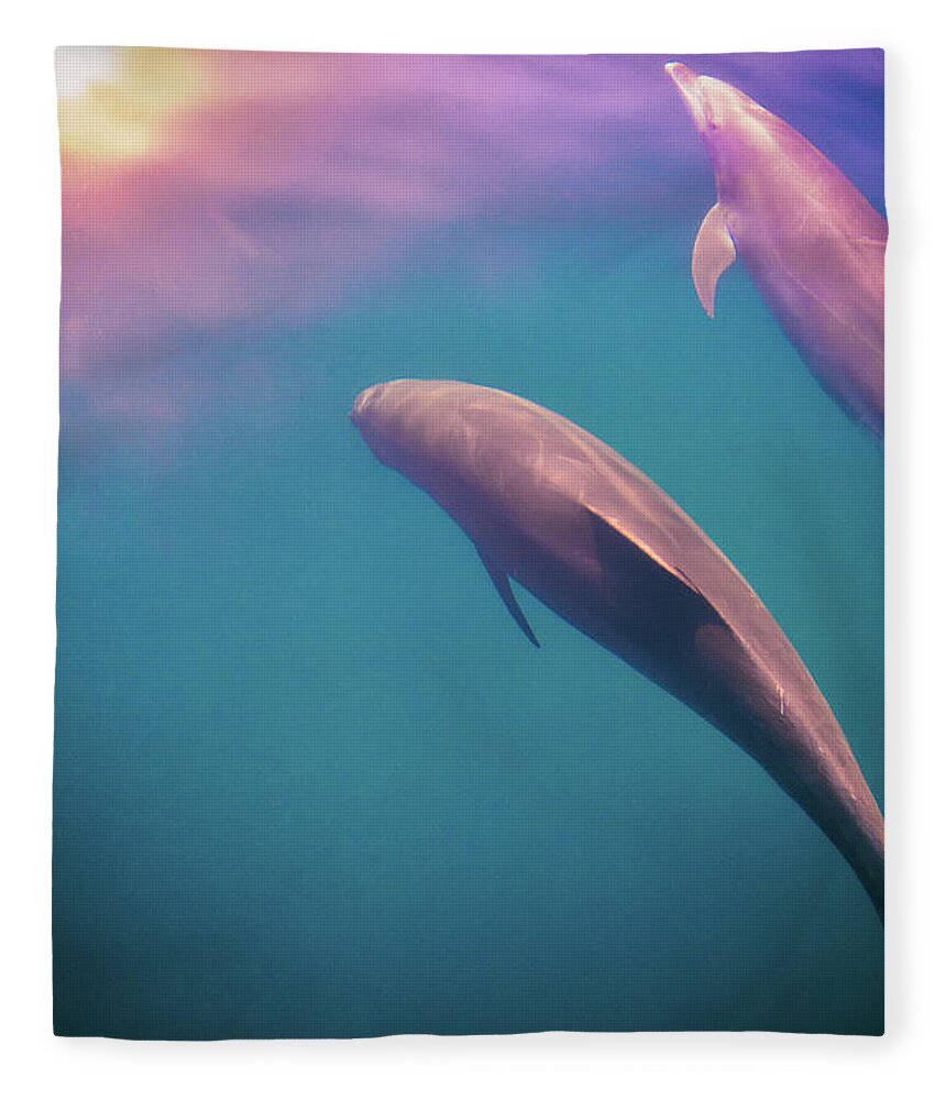 Dolphin Fleece Blanket featuring the photograph The World is Beautiful by Becqi Sherman