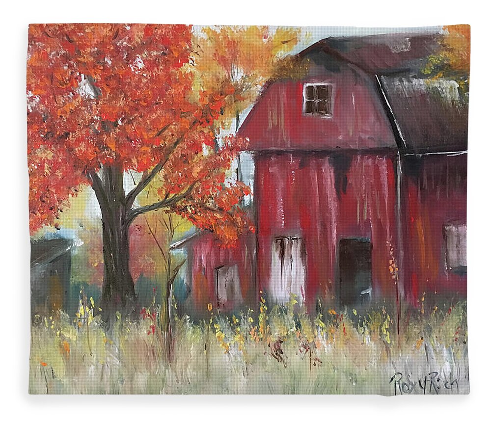 Barn Fleece Blanket featuring the photograph The Abandoned Barn by Roxy Rich