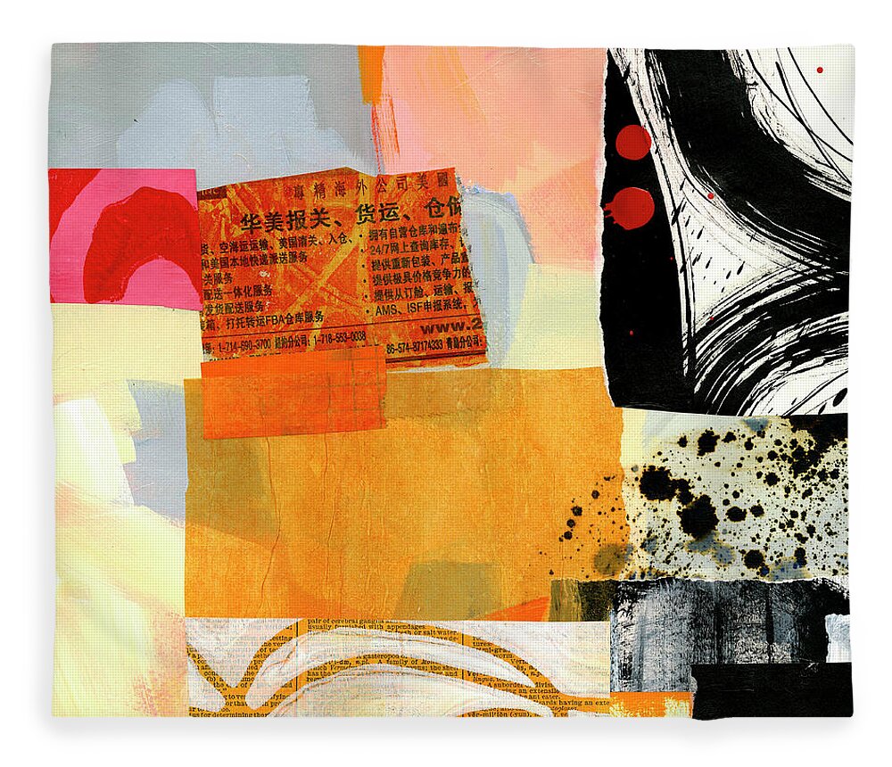 Abstract Art Fleece Blanket featuring the painting There for the Asking by Jane Davies