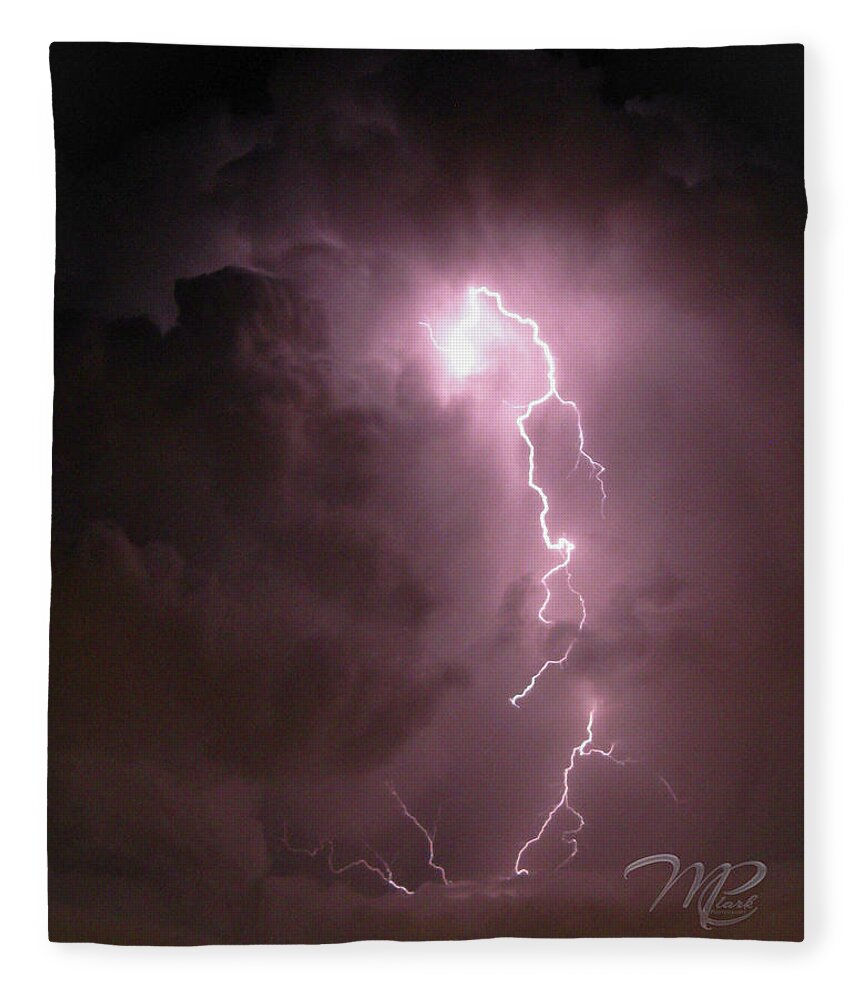 Lightning Fleece Blanket featuring the photograph Three Faces of God by Marlenda Clark