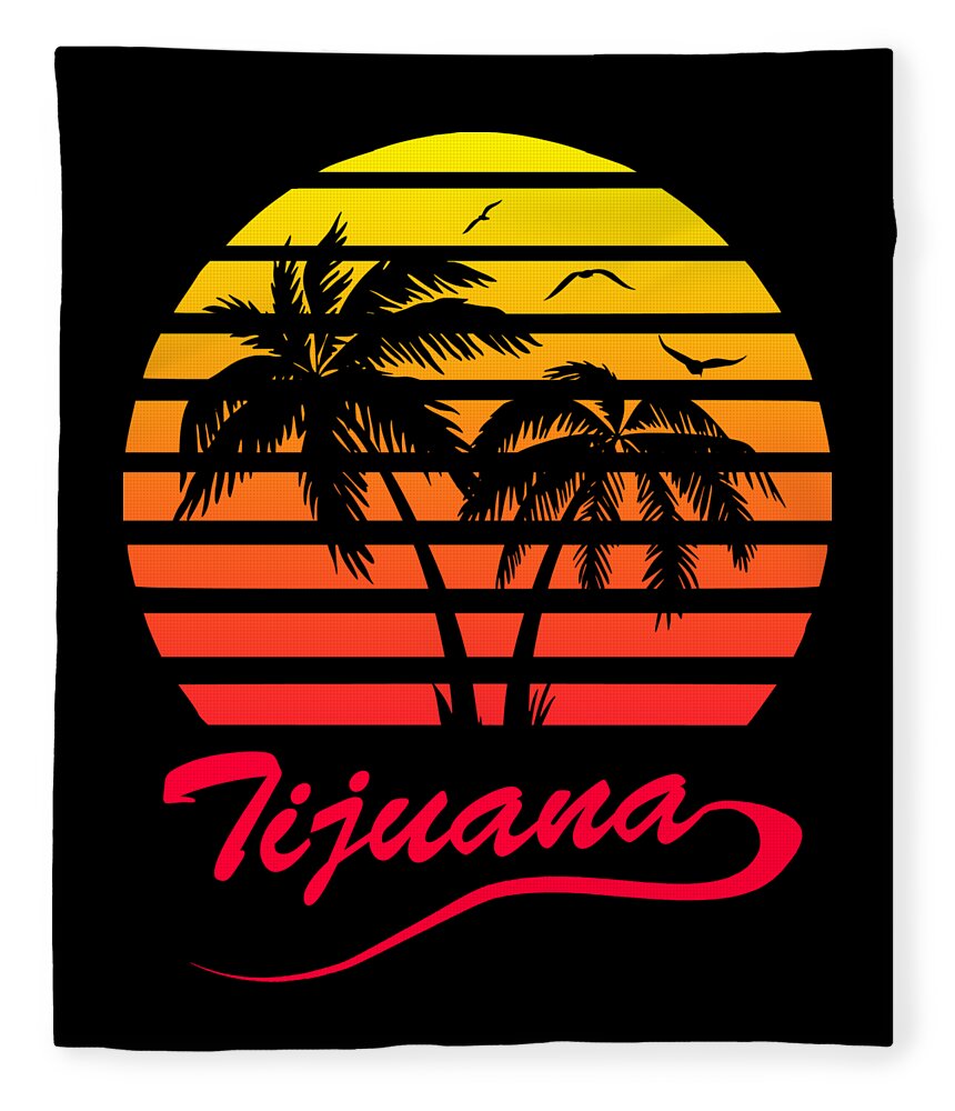 Sunset Fleece Blanket featuring the digital art Tijuana Sunset by Filip Schpindel