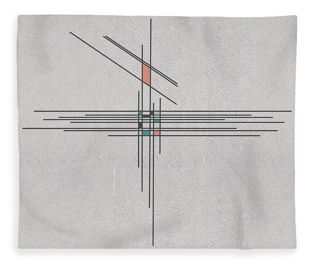 Geometric Fleece Blanket featuring the digital art Tilt by Berlynn