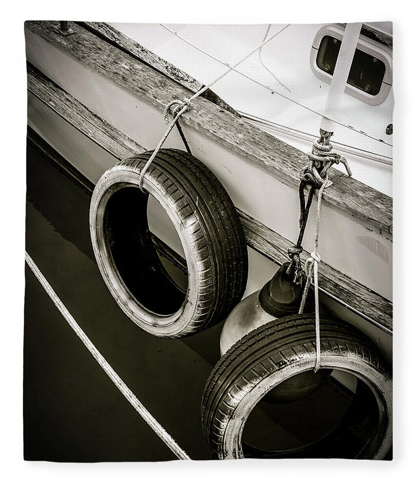 Boat Fleece Blanket featuring the photograph Tire Swing Sailing by Becqi Sherman