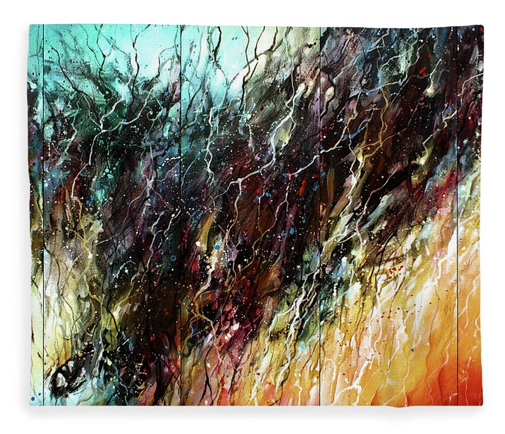 Abstract Fleece Blanket featuring the painting Transition by Michael Lang