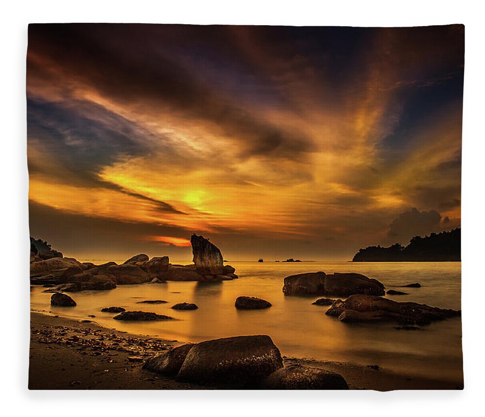 Tranquility Fleece Blanket featuring the photograph Travel Malaysia by Simonlong