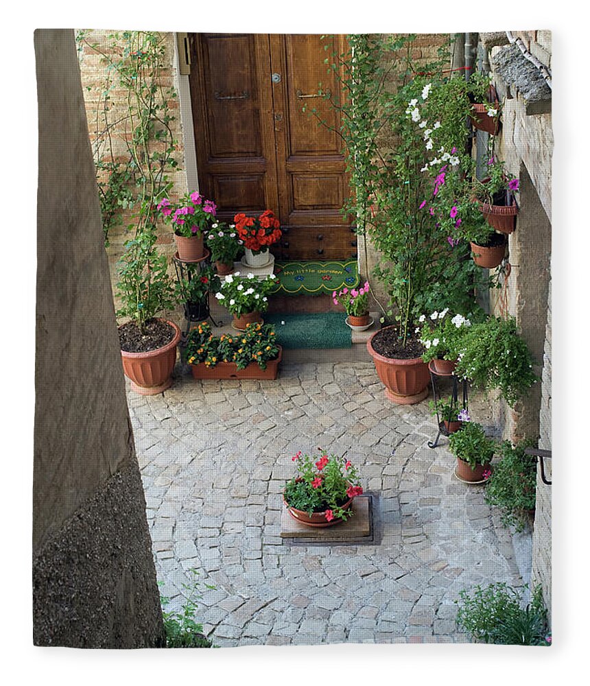 Steps Fleece Blanket featuring the photograph Treia Macerata, Marches, Italy - Old by Clodio