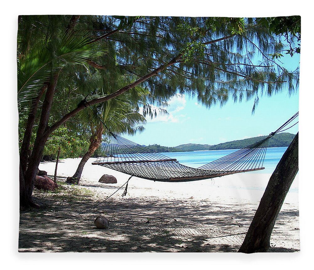 Fiji Fleece Blanket featuring the photograph Tropical afternoon R and R by Leslie Struxness