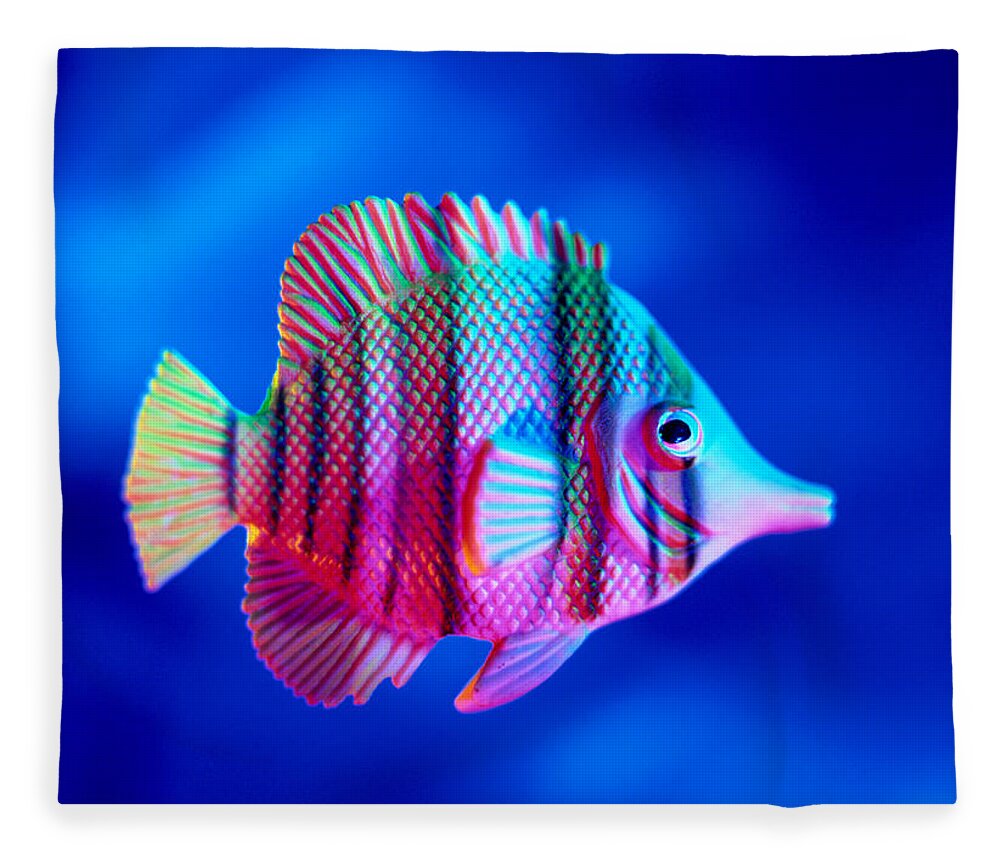 Underwater Fleece Blanket featuring the photograph Tropical Fish Close-up by Lawrence Lawry