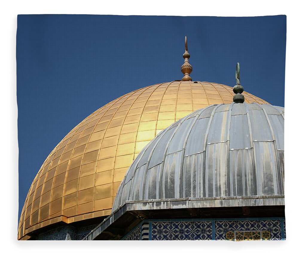 Dome Of The Rock Fleece Blanket featuring the photograph Twin Domes by Picturejohn
