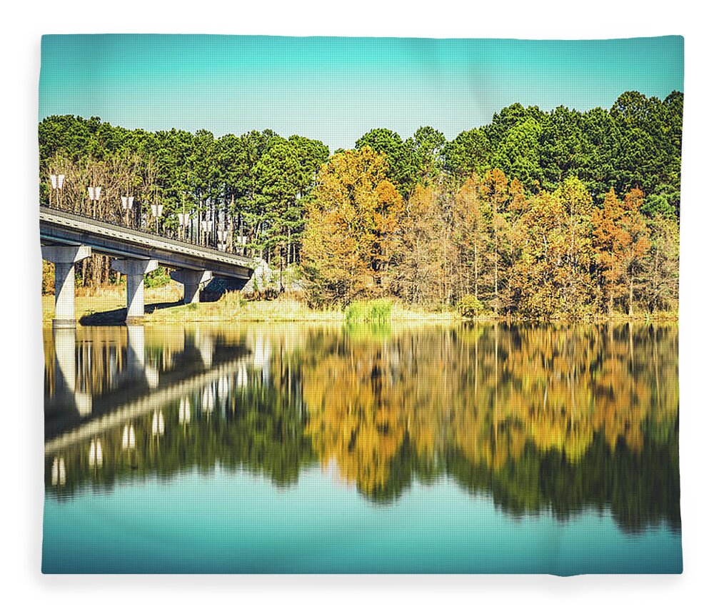Autumn Colors Fleece Blanket featuring the photograph Two Rivers Park, arkansas by Mati Krimerman