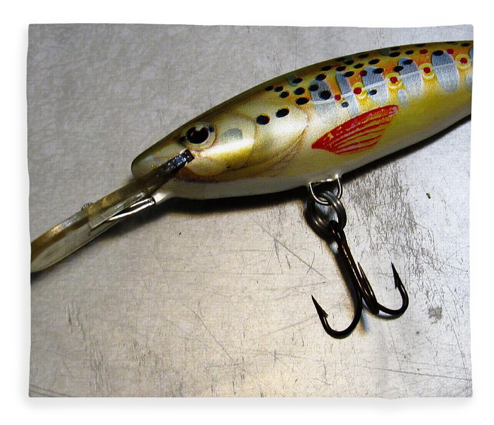 Ugly Duckling Wobler brown trout fishing lure Fleece Blanket by Jeff  Iverson - Pixels