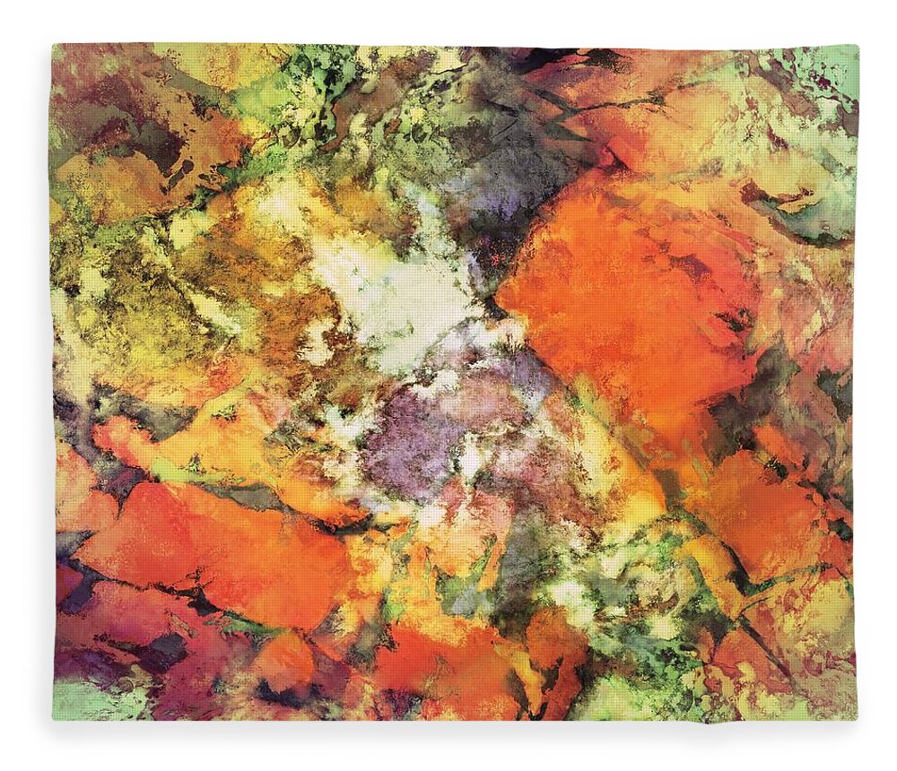 Orange Fleece Blanket featuring the digital art Under the surface by Keith Mills