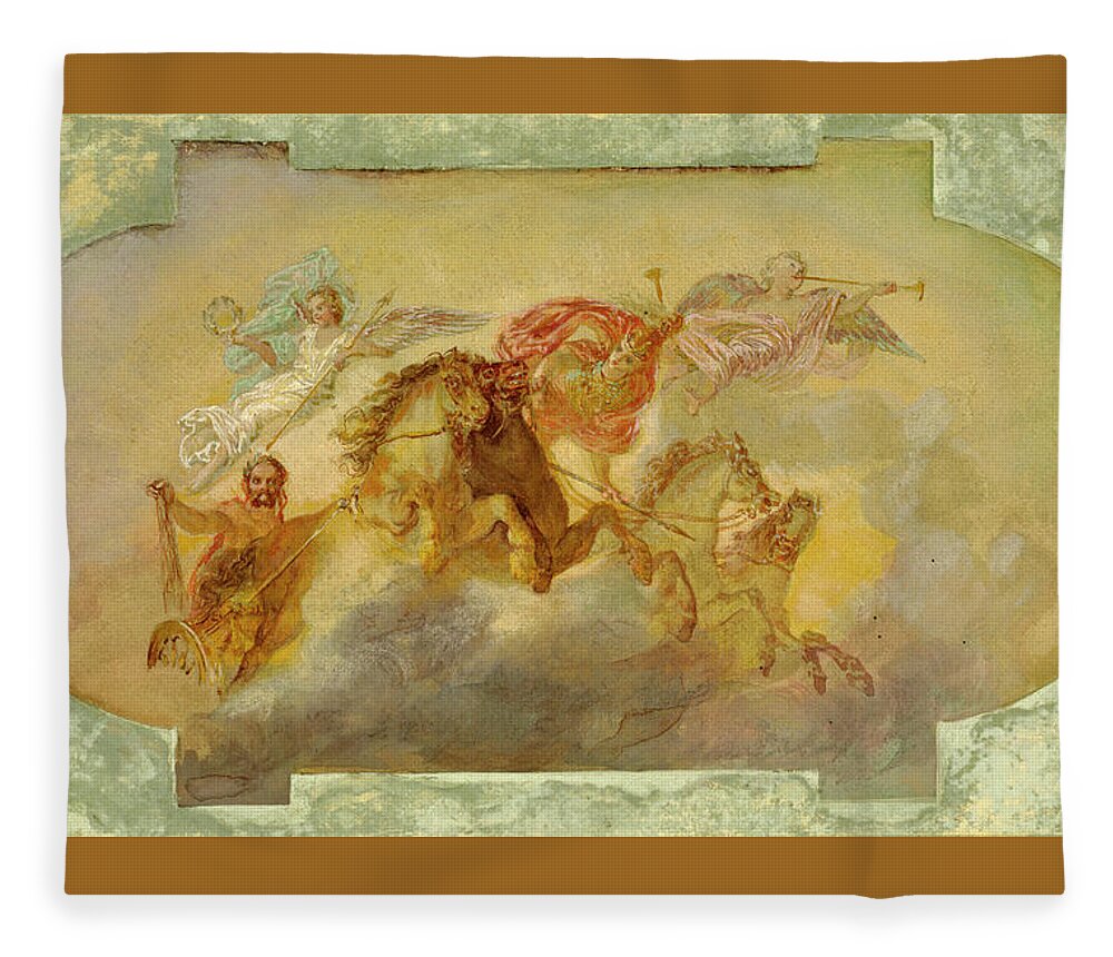  Fleece Blanket featuring the drawing Unidentified Ceiling Design by George Herzog