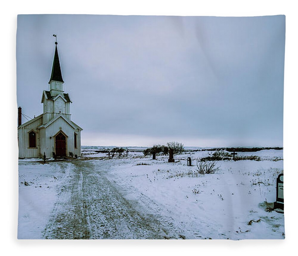 Landscape Fleece Blanket featuring the photograph Unjarga-nesseby Church In Winter by Pekka Sammallahti