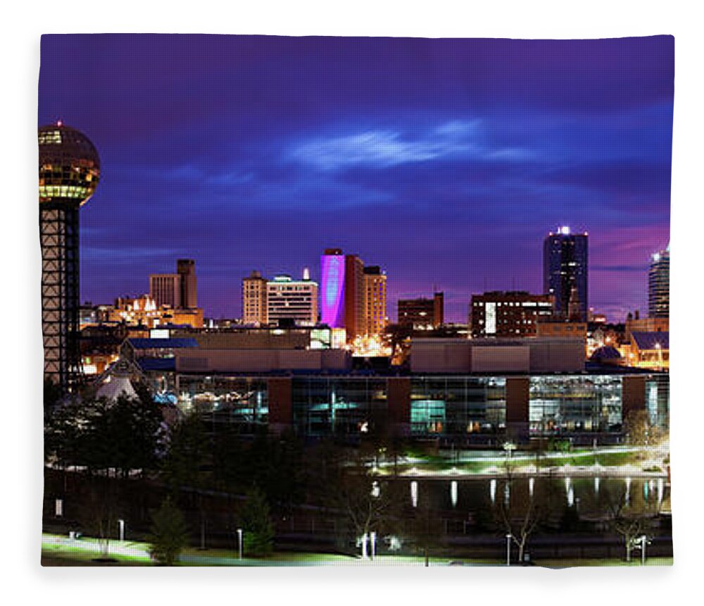 Scenics Fleece Blanket featuring the photograph Usa, Tennessee, Knoxville, Skyline At by Henryk Sadura