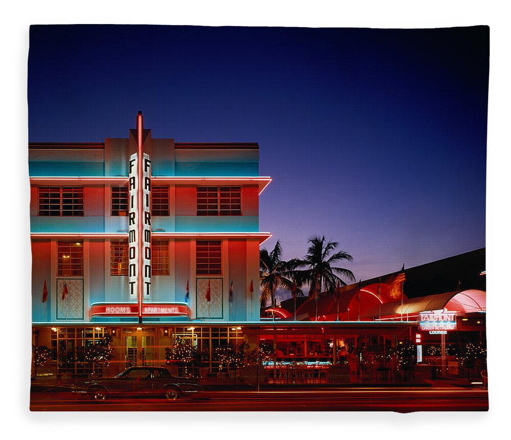 Hotel Fleece Blanket featuring the photograph Usa,florida,miami,art Deco Historic by Siegfried Layda