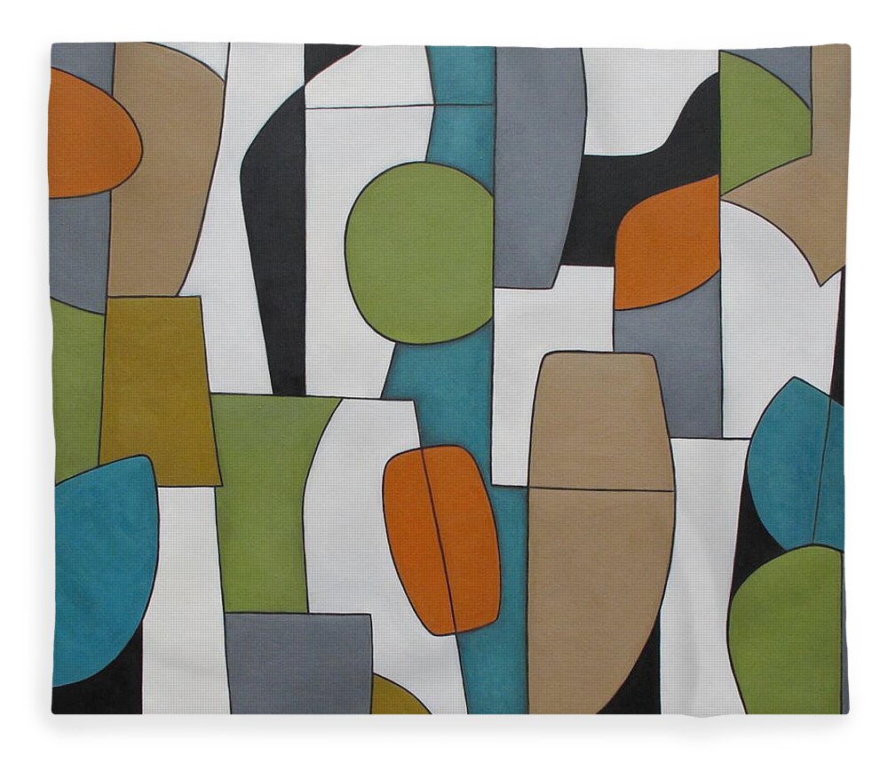 Abstract Fleece Blanket featuring the painting Utopia by Trish Toro