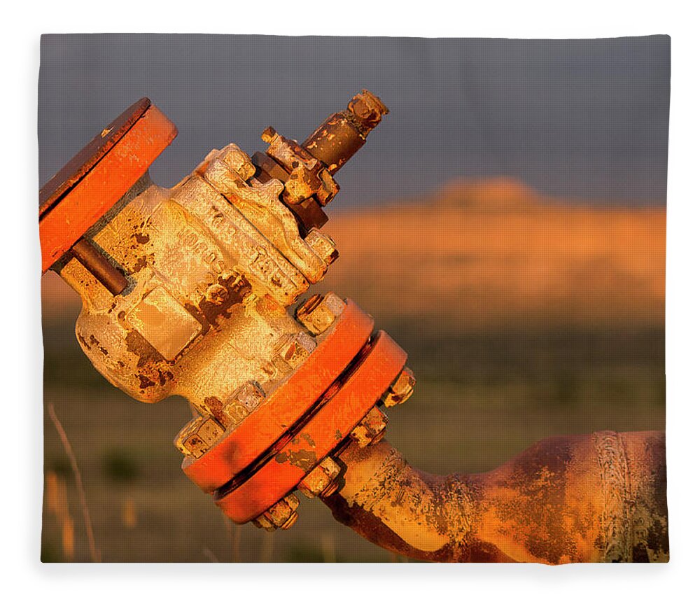 Oil And Gas Fleece Blanket featuring the photograph Valve and Huerfanito by Jonathan Thompson