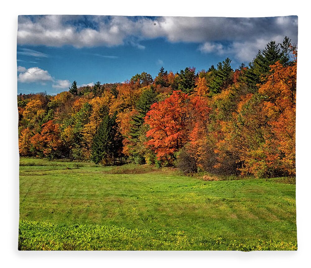 Hayward Garden Putney Vermont Fleece Blanket featuring the photograph Vermont Autumn Colors by Tom Singleton