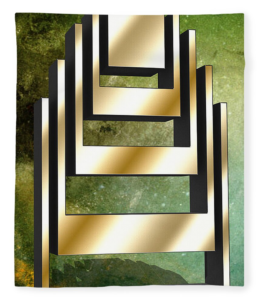 Staley Fleece Blanket featuring the digital art Vertical Design 2 by Chuck Staley