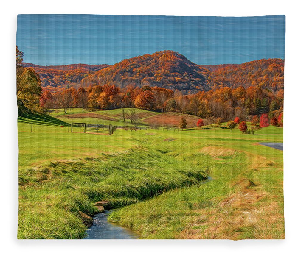 Creek Fleece Blanket featuring the photograph Vibrant Vista by Marcy Wielfaert