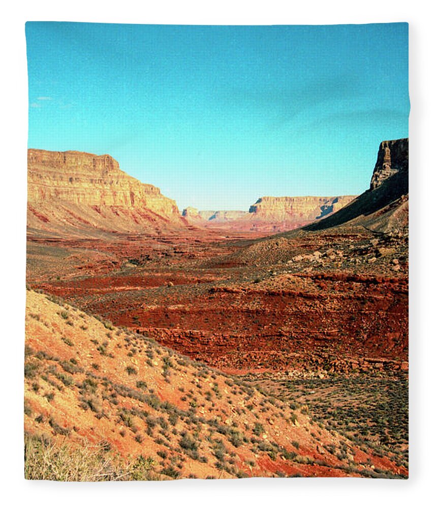 Desert Fleece Blanket featuring the photograph View from the Hilltop by Kathy McClure