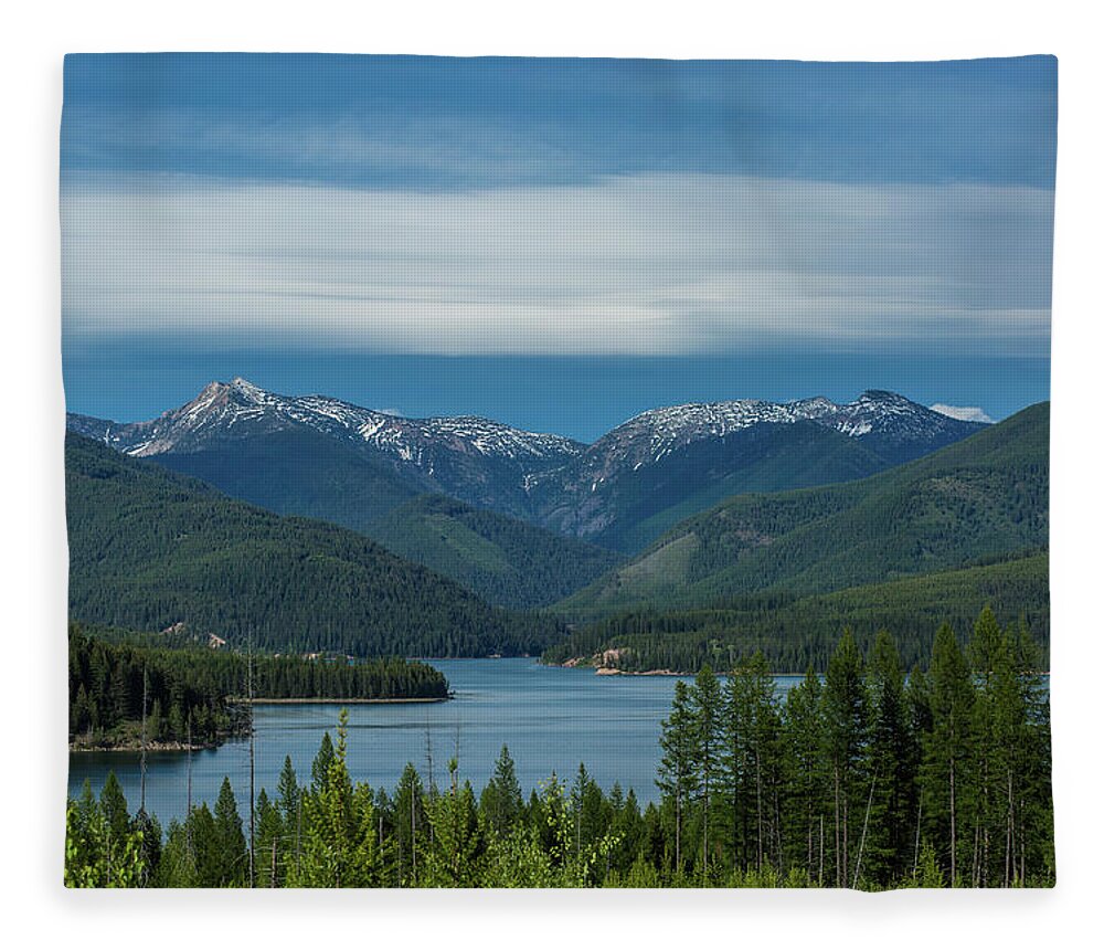 Montana Fleece Blanket featuring the photograph View of the mountains by Julieta Belmont