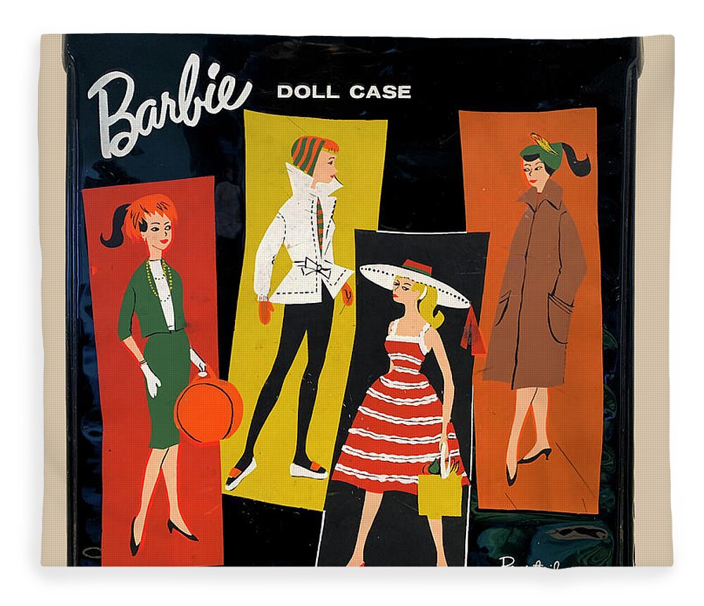 Vintage Barbie Doll Case Fleece Blanket by Marilyn Hunt - Pixels