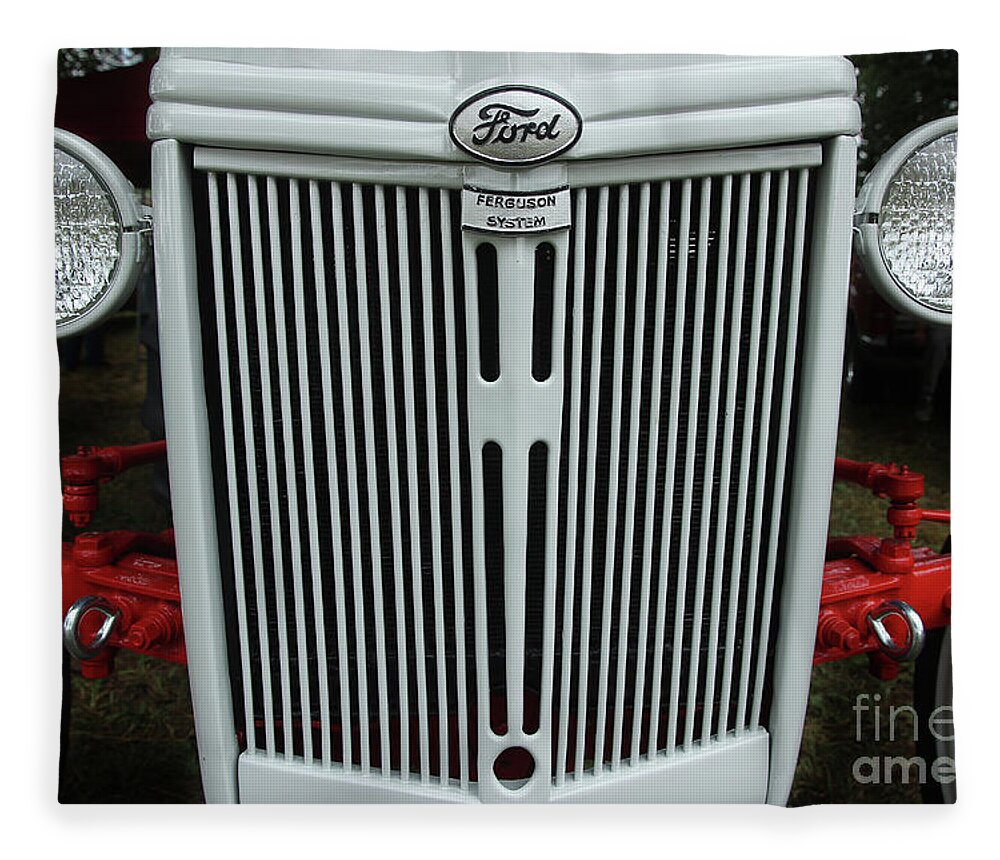 Ford Fleece Blanket featuring the photograph Vintage Tractor Front End by Mike Eingle